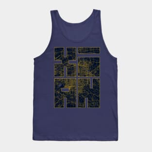 Xian, China City Map Typography - Gold Art Deco Tank Top